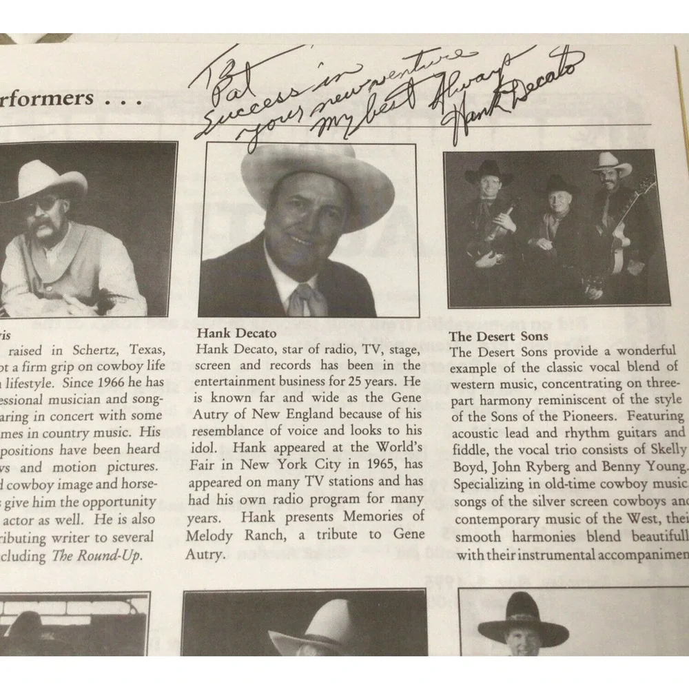 Signed x6 Vtg 7th Annual Western Music Festival 1995 Tucson Arizona Program 919A